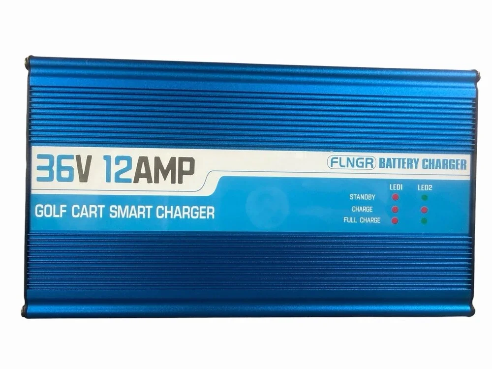 FLNGR 36V 12A Golf Cart Smart Battery Charger D Plug EZGO TXT Lead Acid